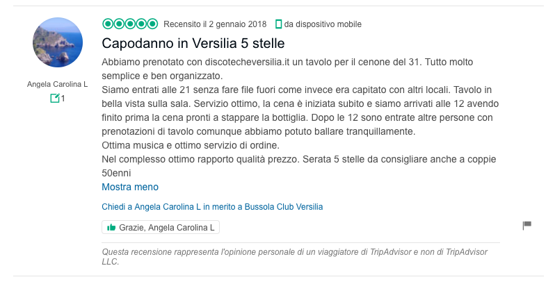 capodanno bussola recensioni